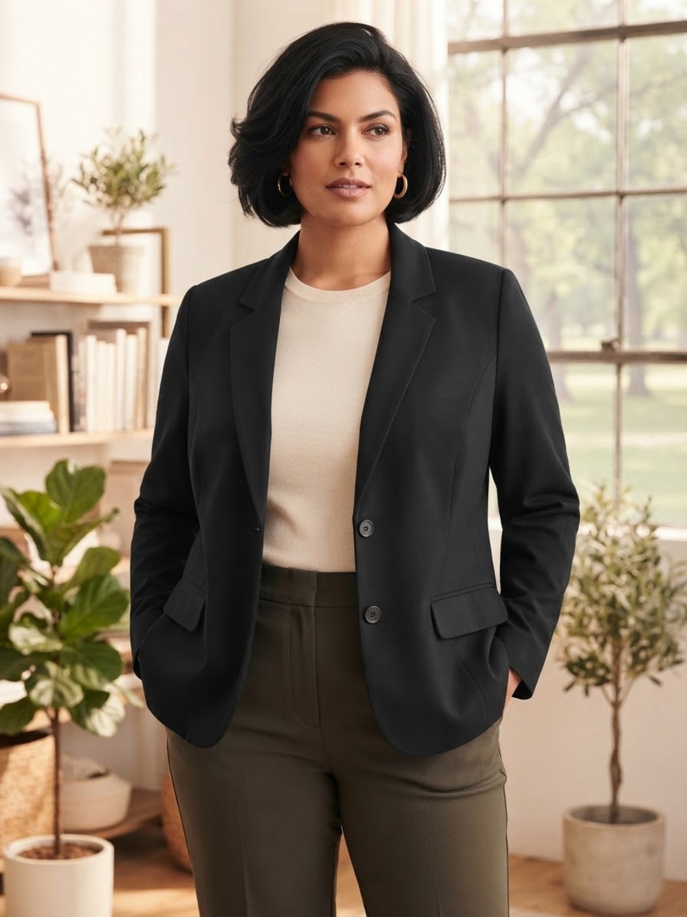 Take 50% OFF- Lane Bryant Black Two-Button Women's Blazer, Size-20